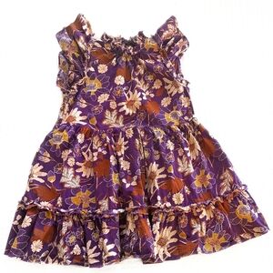 House of Harlow 1960 - Flutter Sleeve Tiered Cotton Mini Dress Floral Print M